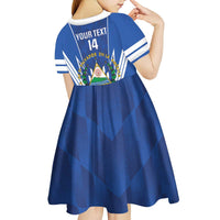 Custom El Salvador Football Kid Short Sleeve Dress 2025 Vamos La Selecta