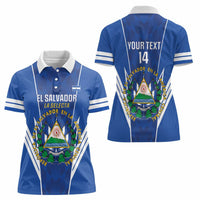 Custom El Salvador Football Women Polo Shirt 2025 Vamos La Selecta