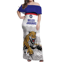 Custom Belize Football Off Shoulder Maxi Dress 2025 Go Jaguars