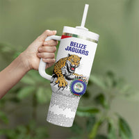 Custom Belize Football Tumbler With Handle 2025 Go Jaguars