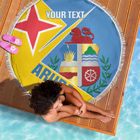 Custom Aruba Football Beach Blanket 2025 Coat Of Arms Style