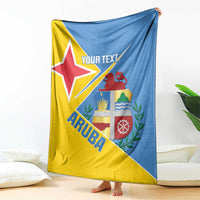 Custom Aruba Football Blanket 2025 Coat Of Arms Style