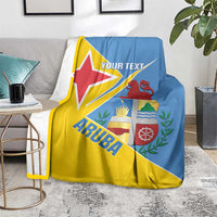 Custom Aruba Football Blanket 2025 Coat Of Arms Style