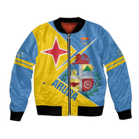 Custom Aruba Football Bomber Jacket 2025 Coat Of Arms Style