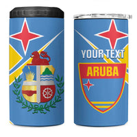 Custom Aruba Football 4 in 1 Can Cooler Tumbler 2025 Coat Of Arms Style