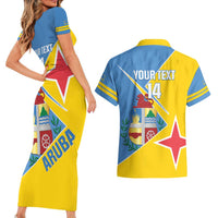 Custom Aruba Football Couples Matching Short Sleeve Bodycon Dress and Hawaiian Shirt 2025 Coat Of Arms Style