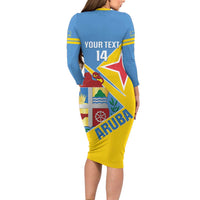 Custom Aruba Football Family Matching Long Sleeve Bodycon Dress and Hawaiian Shirt 2025 Coat Of Arms Style