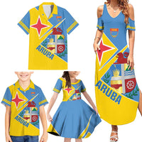 Custom Aruba Football Family Matching Summer Maxi Dress and Hawaiian Shirt 2025 Coat Of Arms Style