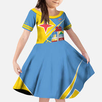 Custom Aruba Football Kid Short Sleeve Dress 2025 Coat Of Arms Style