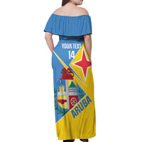 Custom Aruba Football Off Shoulder Maxi Dress 2025 Coat Of Arms Style