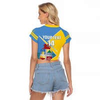 Custom Aruba Football Raglan Cropped T Shirt 2025 Coat Of Arms Style