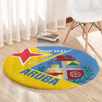 Custom Aruba Football Round Carpet 2025 Coat Of Arms Style