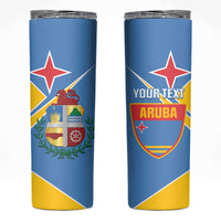 Custom Aruba Football Skinny Tumbler 2025 Coat Of Arms Style