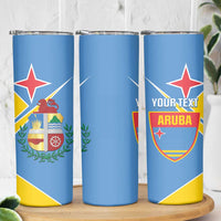 Custom Aruba Football Skinny Tumbler 2025 Coat Of Arms Style