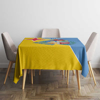 Custom Aruba Football Tablecloth 2025 Coat Of Arms Style
