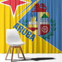 Custom Aruba Football Window Curtain 2025 Coat Of Arms Style