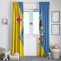 Custom Aruba Football Window Curtain 2025 Coat Of Arms Style