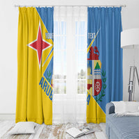 Custom Aruba Football Window Curtain 2025 Coat Of Arms Style