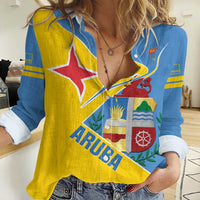 Custom Aruba Football Women Casual Shirt 2025 Coat Of Arms Style