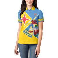 Custom Aruba Football Women Polo Shirt 2025 Coat Of Arms Style