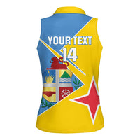 Custom Aruba Football Women Sleeveless Polo Shirt 2025 Coat Of Arms Style