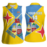 Custom Aruba Football Women Sleeveless Polo Shirt 2025 Coat Of Arms Style