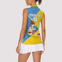 Custom Aruba Football Women Sleeveless Polo Shirt 2025 Coat Of Arms Style