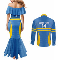Custom Aruba Football Couples Matching Mermaid Dress and Long Sleeve Button Shirt 2025 Go Champions Flag Color