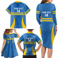 Custom Aruba Football Family Matching Long Sleeve Bodycon Dress and Hawaiian Shirt 2025 Go Champions Flag Color