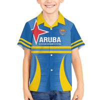 Custom Aruba Football Family Matching Off The Shoulder Long Sleeve Dress and Hawaiian Shirt 2025 Go Champions Flag Color