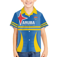 Custom Aruba Football Family Matching Off Shoulder Maxi Dress and Hawaiian Shirt 2025 Go Champions Flag Color