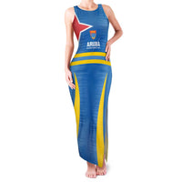 Custom Aruba Football Family Matching Tank Maxi Dress and Hawaiian Shirt 2025 Go Champions Flag Color