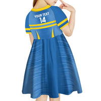 Custom Aruba Football Kid Short Sleeve Dress 2025 Go Champions Flag Color