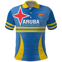 Custom Aruba Football Polo Shirt 2025 Go Champions Flag Color