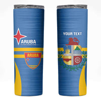 Custom Aruba Football Skinny Tumbler 2025 Go Champions Flag Color