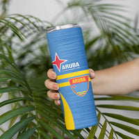 Custom Aruba Football Skinny Tumbler 2025 Go Champions Flag Color