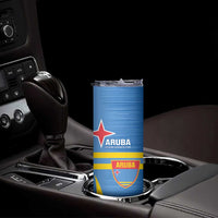 Custom Aruba Football Skinny Tumbler 2025 Go Champions Flag Color