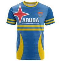 Custom Aruba Football T Shirt 2025 Go Champions Flag Color