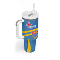 Custom Aruba Football Tumbler With Handle 2025 Go Champions Flag Color