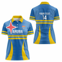 Custom Aruba Football Women Polo Shirt 2025 Go Champions Flag Color