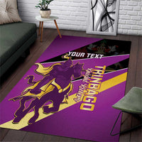 Custom Trinidad and Tobago Cricket Area Rug Come On Knight Riders Purple Version