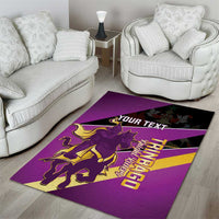 Custom Trinidad and Tobago Cricket Area Rug Come On Knight Riders Purple Version