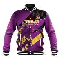 Custom Trinidad and Tobago Cricket Baseball Jacket Come On Knight Riders Purple Version