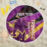 Custom Trinidad and Tobago Cricket Beach Blanket Come On Knight Riders Purple Version