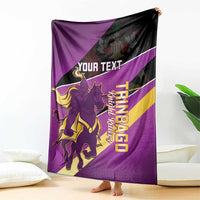Custom Trinidad and Tobago Cricket Blanket Come On Knight Riders Purple Version