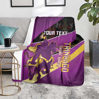 Custom Trinidad and Tobago Cricket Blanket Come On Knight Riders Purple Version