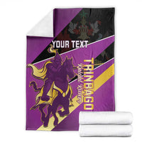 Custom Trinidad and Tobago Cricket Blanket Come On Knight Riders Purple Version