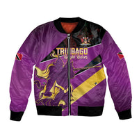 Custom Trinidad and Tobago Cricket Bomber Jacket Come On Knight Riders Purple Version