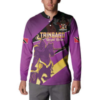 Custom Trinidad and Tobago Cricket Button Sweatshirt Come On Knight Riders Purple Version