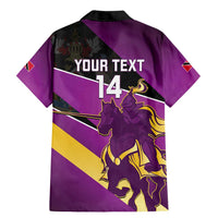 Custom Trinidad and Tobago Cricket Family Matching Mermaid Dress and Hawaiian Shirt Come On Knight Riders Purple Version